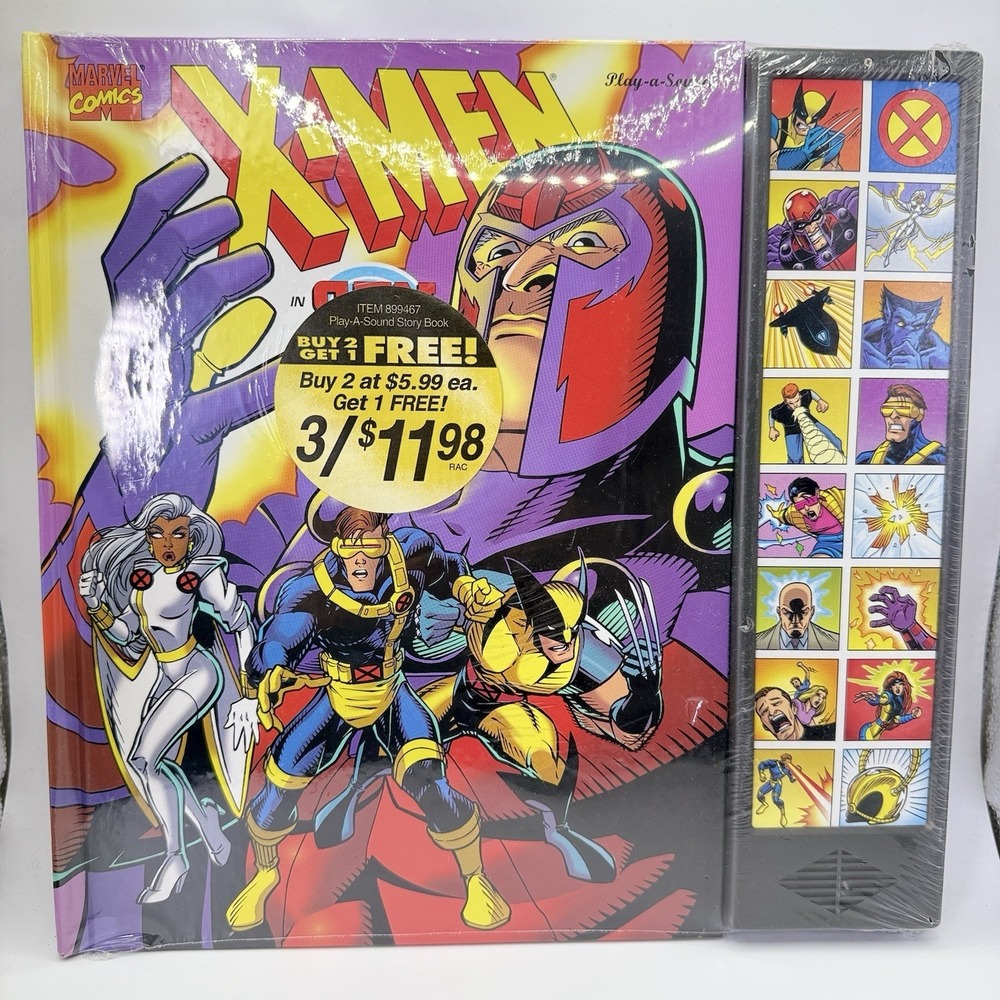 VTG‎ Marvel X-Men Play-A-Sound Story Book Sealed Working Magneto Wolverine